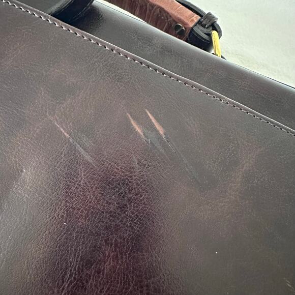 Vintage Bellerose Organizer Bag Brown Briefcase Laptop Messenger Portfolio Bag - Picture 5 of 12